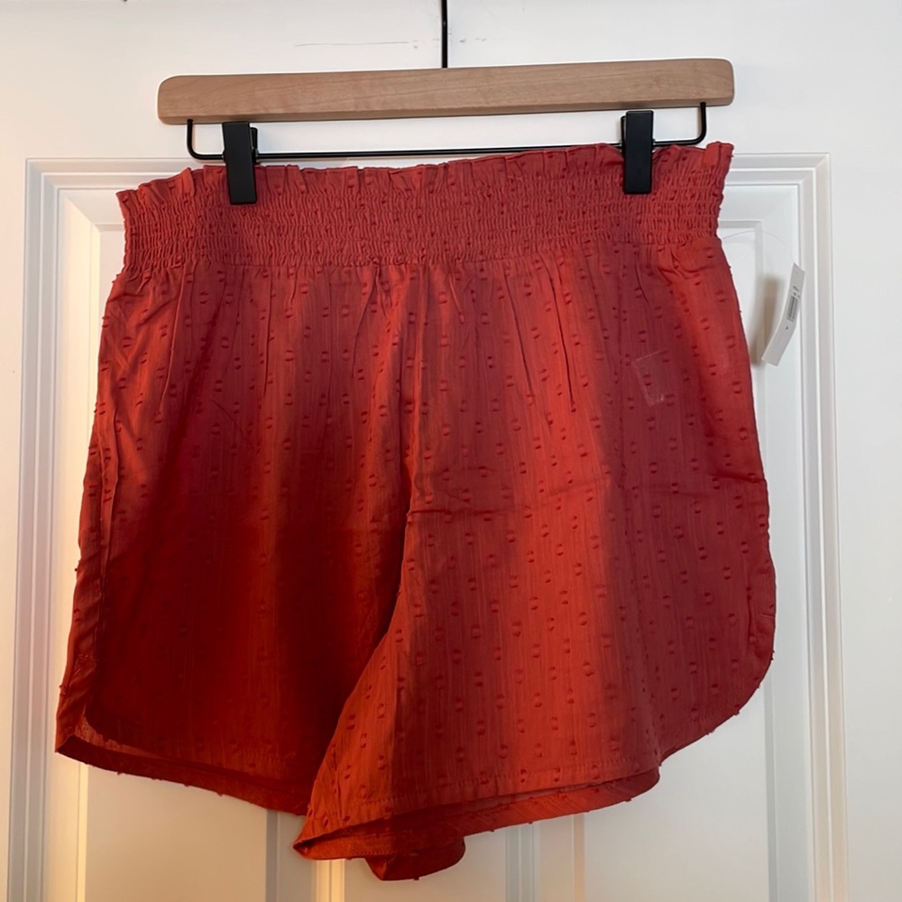 Old Navy Women's High-Waisted Smocked-Waist Textured Clip-Dot Pajama Shorts NWT